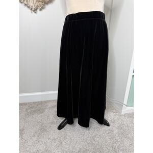Chico's Black velvet A-line Long Maxi Skirt NWT Christmas Holiday Whimsigoth 1/M